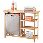 Alternate image 3 for mDesign Bamboo Freestanding Laundry Furniture Storage & Hamper - Natural Finish