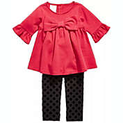 First Impressions Baby Girl&#39;s 2 Pc Ponte Knit Tunic & Printed Leggings Set Red Size 0-3M