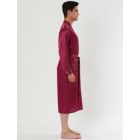 Alternate image 2 for Lars Amadeus Men's Satin Robe Sleep Nightdress Long Sleeve Loungewear Soft Solid Breathable Sleepwear Pajama Dress Bathrobe XX-Large Red