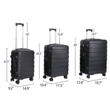 Segawe 3-Piece Set Carry on Luggage Travel Suitcase. View a larger version of this product image.