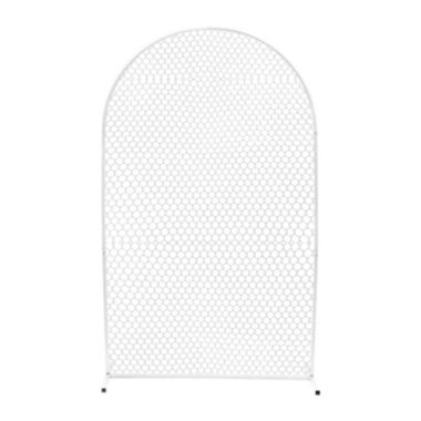 Infinity Merch Wedding Arch Door Flower Balloon Rack Background White. View a larger version of this product image.