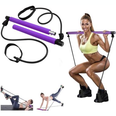 Inq Boutique Free shipping Yoga apparatus Pilates bar fitness exercise household female foot pedal thin weight puller elastic belt weight loss pull rope (Purple). View a larger version of this product image.