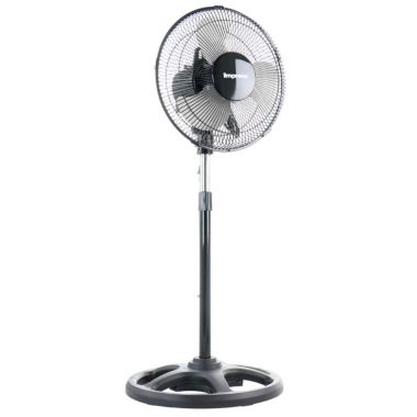 Impress Mighty Mite 10 Inch 3 Speed High Velocity Standing Fan in Black. View a larger version of this product image.