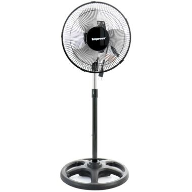 Impress Mighty Mite 10 Inch 3 Speed High Velocity Standing Fan in Black. View a larger version of this product image.