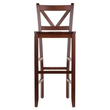 Victor 2-Pc V-back Bar Stool Set, Walnut. View a larger version of this product image.