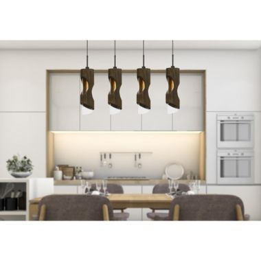 Cal Lighting 60W X 4 Zamora 4 Light Wood Island Style Fixture (Edison Bulbs Not Included). View a larger version of this product image.