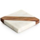 Alternate image 3 for Laurie Gates California Designs Mango Wood and White Marble Square 4 Piece Coaster Set