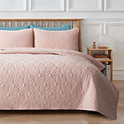 Unikome 3-Piece Quilted Reversible Coverlet Set, Ultra Lightweight Bedspread in Pink, Full/Queen