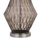 Alternate image 3 for Saltaro Sherpi 31 Inch Glass Table Lamp with Dimmer, Geometric Base, Brown- Saltoro Sherpi