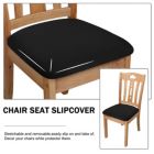 Alternate image 2 for PiccoCasa Chair Seat Covers for Dining Room Set of 6, Polyester Soft Elastic Solid/Pure Dining Room Chair Seat Covers, Black