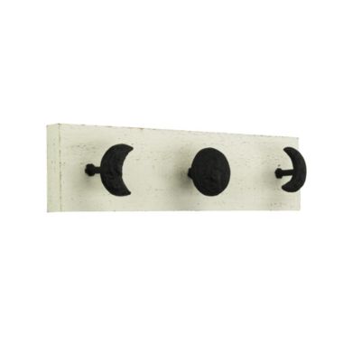 Kalends Black Decorative Wall Mounted Moon Phase Hook Coat Hanger -  5 Hooks. View a larger version of this product image.
