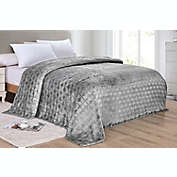 Ultra Plush King Size Chevron Arrow Jacquard Microplush Blanket (102" x 90") - Grey