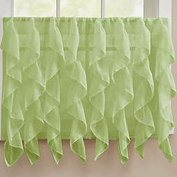 Sweet Home Collection   Sheer Voile Vertical Ruffle Window Kitchen Curtain, 36