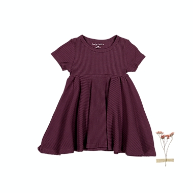 Lovely Littles The Forest Love Short Sleeve Dress - Mulberry - 3Y. View a larger version of this product image.