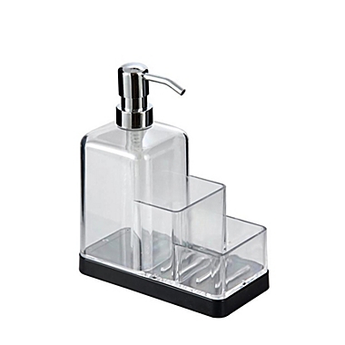 Jessar - Soap Dispenser with Sponge Storage, Clear. View a larger version of this product image.