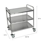 Alternate image 3 for Luxor ST-3 - 37"H Large Stainless Steel Cart - 3 Shelves