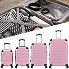 Alternate image 1 for Infinity Merch 4 Piece Set Luggage Expandable Suitcase in Pink