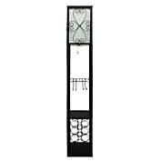 Kingston Living 62.5" Black and White Etagere Floral Floor Lamp with Square Shade