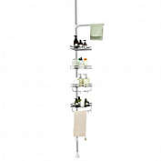 Costway 4-Tier Tension Shower Corner Caddy with 304 Stainless Steel
