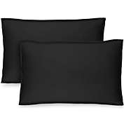 Bare Home Premium 1800 Ultra-Soft Microfiber Pillow Sham - Double Brushed - Hypoallergenic - Wrinkle Resistant - Set of 2 (Black, King Pillowcase)