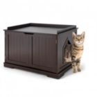 Alternate image 1 for Hooya Cat Litter Box Enclosure with Double Doors for Large Cat and Kitty (Brown)