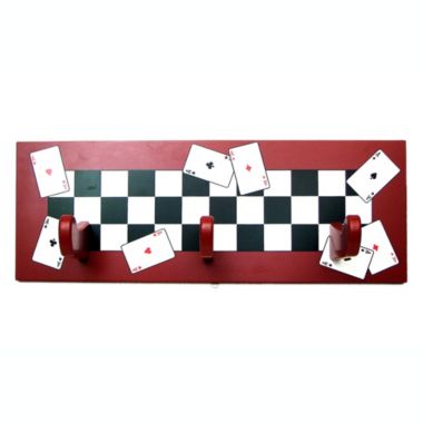 Iwgac Game Room Children Room Wooden Game Coat Rack with 3 Hooks. View a larger version of this product image.