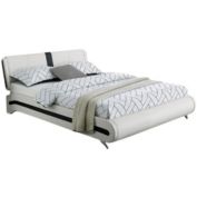 Camden Isle Home Modern Carlton Platform Bed Frame and Headboard Only - King, White