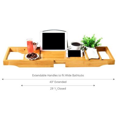 ToiletTree Products Bamboo Caddy with Extending Sides & Adjustable Book Holder. View a larger version of this product image.