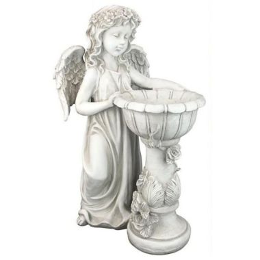 Santa's Workshop Outdoor Decorative 13" Resin Angel Birdfeeder. View a larger version of this product image.