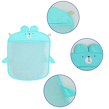 Unique Bargains Mesh Net Bath Toy Organizer, Toy Storage Quick Dry Bathtub Toy Holder for Tub Mold Resistant, Cyan, 15.7&quot;x14&quot;. View a larger version of this product image.