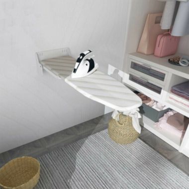 Stock Preferred Wall-Mounted Ironing Board W/ Cover in White. View a larger version of this product image.