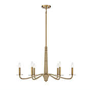 Savoy House 1-1824-6-320 Cannon 6-Light Chandelier in Warm Brass and Rope (32" W x 19"H)