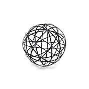 Contemporary Home Living 8" Black Handcrafted Metal Wire Decorative Ball