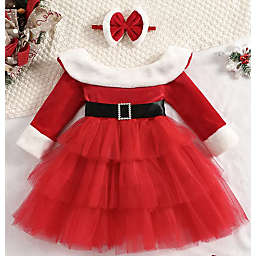 Girls Santa Themed Christmas Dress