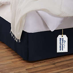 SHOPBEDDING Tailored Bed Skirt - Full,21 inch Drop, Cotton Blend , Navy, Bedskirt with Split Corners (Available in 14 Colors) by BLISSFORD
