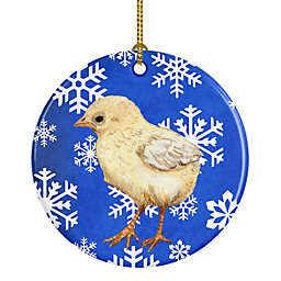 Caroline's Treasures Baby Chick Winter Snowflakes Holiday Ceramic Ornament 2.8 x 2.8