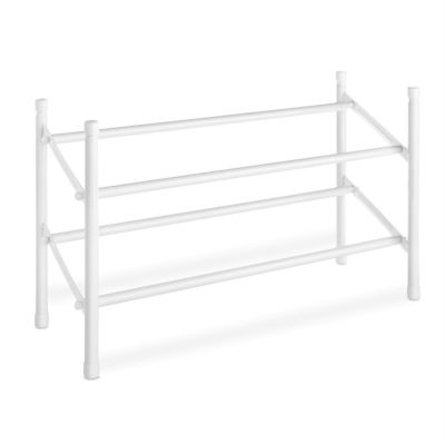 Slickblue 2-Tier Stackable Shoe Rack Organizer Storage Shelves in White