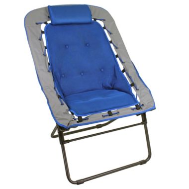 Zenithen Foldable Rectangular Air Mesh Outdoor Bungee Chair, Blue/Gray Pack of 1. View a larger version of this product image.
