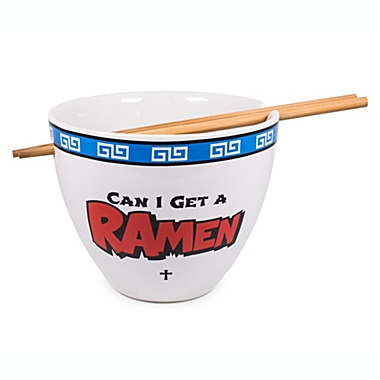 Bowl Bop Jesus Can I Get A Ramen? Japanese Ceramic Dinnerware Set Includes  16-Ounce Ramen Noodle Bowl and Wooden Chopsticks Asian Food Dish Set For  Home & Kitchen Funny Religious Gifts |
