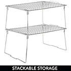 Alternate image 1 for mDesign Metal Stackable Closet Storage Organizer Shelf, 4 Pack