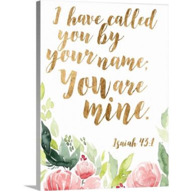 Great Big Canvas Floral Quote Pink Green Gold Unframed Canvas Wall Art. View a larger version of this product image.