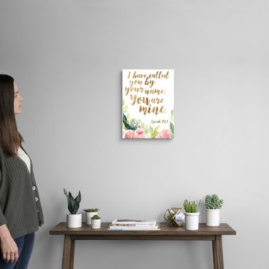 Great Big Canvas Floral Quote Pink Green Gold Unframed Canvas Wall Art. View a larger version of this product image.