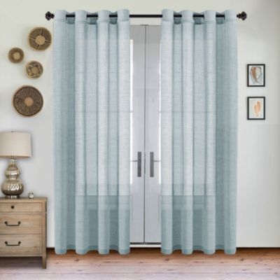Orange Teal Ombre SEMI Sheer Curtains for Kids BEAUTIFUL 2 PANELS 