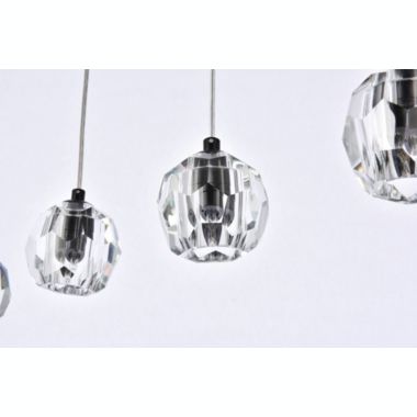 Elegant Lighting Luxurious Eren Adjustable Hanging 5 Lights Pendant for Living Room, Kitchen, Bedroom & Hallway, Black. View a larger version of this product image.