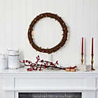 Alternate image 1 for Nearly Natural Modern Holiday Decorative 22" Vine Wreath with 50 Warm White LED Lights