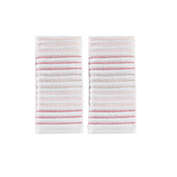 Saturday Knight Ltd Tie Dye Stripe Unique Bath Hand Towel Set - 2 Piece - 16x26", Coral Pink