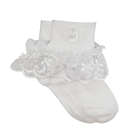Alternate image 2 for Wrapables Lil Miss Daisy Double Layer Lace Ruffle Socks (Size 1-3), Set of 2 / Size 1-3