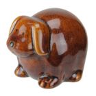 Alternate image 1 for Roman 3.5" Pudgy Pals Floppy Eared Dark Brown Porcelain Doggy Table Top and Garden Figure