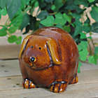 Alternate image 2 for Roman 3.5" Pudgy Pals Floppy Eared Dark Brown Porcelain Doggy Table Top and Garden Figure