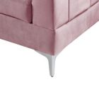 Alternate image 3 for Contemporary Home Living 85.5" Chloe Pink Velvet Sectional Sofa Chaise with USB Charging Port